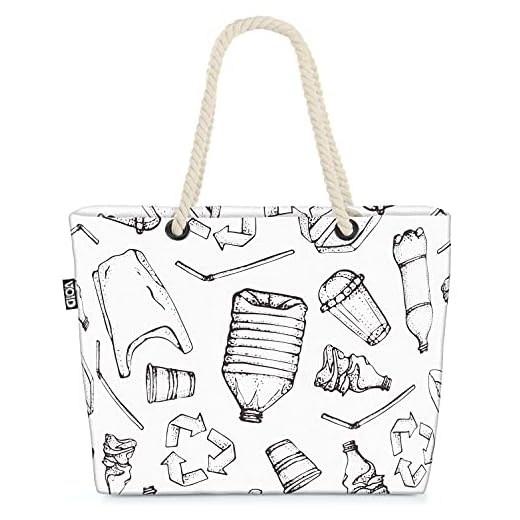 VOID Plast avfall återvinning strandväska shopper 58 x 38 x 16 cm 23 l XXL shoppingväska väska väska resväska strandväska