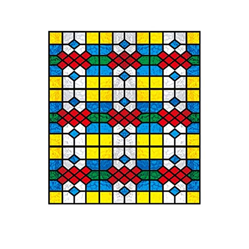 目隠し 窓フィルム ステンドグラス 断熱シート 遮光 レトロ風 装飾 おしゃれ 紫外線カット 外から見えない はがせる 水で貼る 賃貸適用 オフィス リビング ウィンドウフィルム インテリアシール すりガラス用