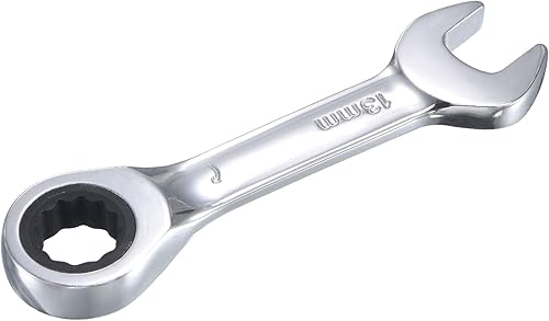 Miniatura 5 de uxcell Llave combinada de trinquete de 0.512in, métrica 72 dientes, 12 puntos, herramientas de punta de caja, CR-V