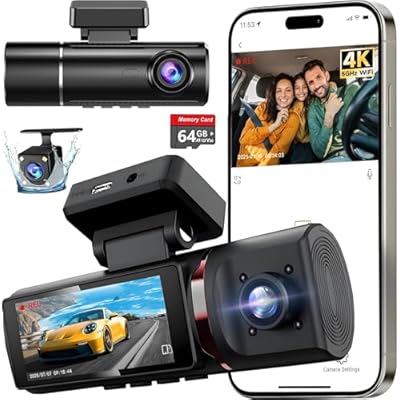 3 Channel 4K Dash Cam Front, 1080P Dash Camera ...