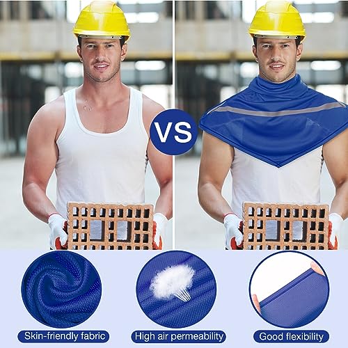 Image of Seematn 4 Pcs Balaclava Sun Men Face Mask UV Protection with Reflective Strip for Construction Work Neck Covers Summer