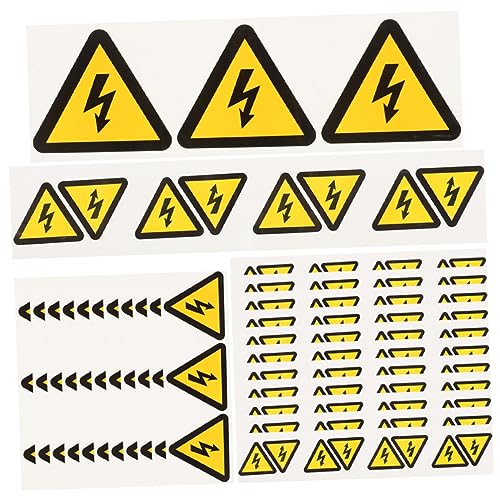 Autocollants d'avertissement électrique jaune Gatuida | Lot de 24 stickers de triangle