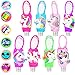 KINIA 8 Pack Kids Unicorn Hand Sanitizer Travel Sized Keychain Carriers - 8-1 fl oz Flip Cap Reusable Portable Empty Bottles (8-Variety Pack UNICORN)
