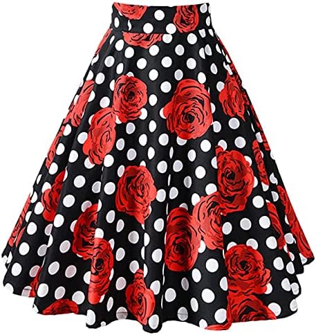 Amazon Co Jp 新しい到着夏ラインビンテージ花柄スカート50代ピンアップスタイルロカビリースイングスカート女性レトロハイウエストミディスカート 色 29 Size Xxl 服 ファッション小物