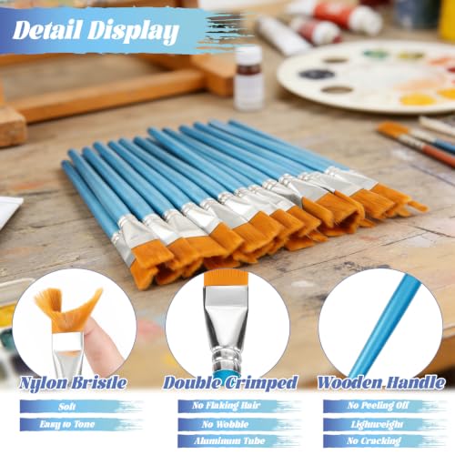 Image of 1 Inch Flat Paint Brushes Bulk, 40 Pcs Large Acrylic Painting Brush