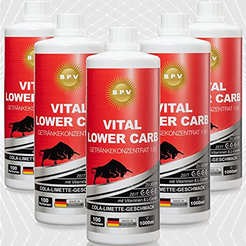 Vital Low Carb Mineraldrink Konzentrat 1L Getränke-Sirup +Vitamine & L-Carnitin (Cola-Limette)