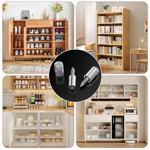 Regalbodenträger 30 Stück, Einlegeboden Halter mit Gummischutz, Selbstschneidende Schraube Regalbodenträger, Einlegeboden Halter für Schrank Bücherregal Kleiderschrank Möbel