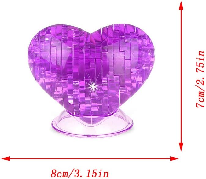 3D Crystal Puzzle Heart for Valentine's Day Gift / 3pcs