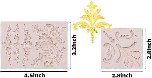 Miniatura 2 de Molde de silicona de alivio barroco, moldes de fondant de borde de encaje para decoración de pasteles de cumpleaños, decoración de cupcakes,