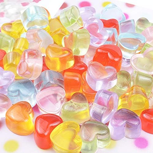 AMOBESTER Slime Charms Love Heart Charms Flatback Buttons for Craft Making Embellishments