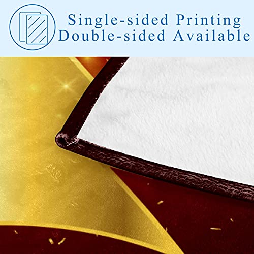 Couverture douce motifs dorés de Noël plaid lit haut de gamme