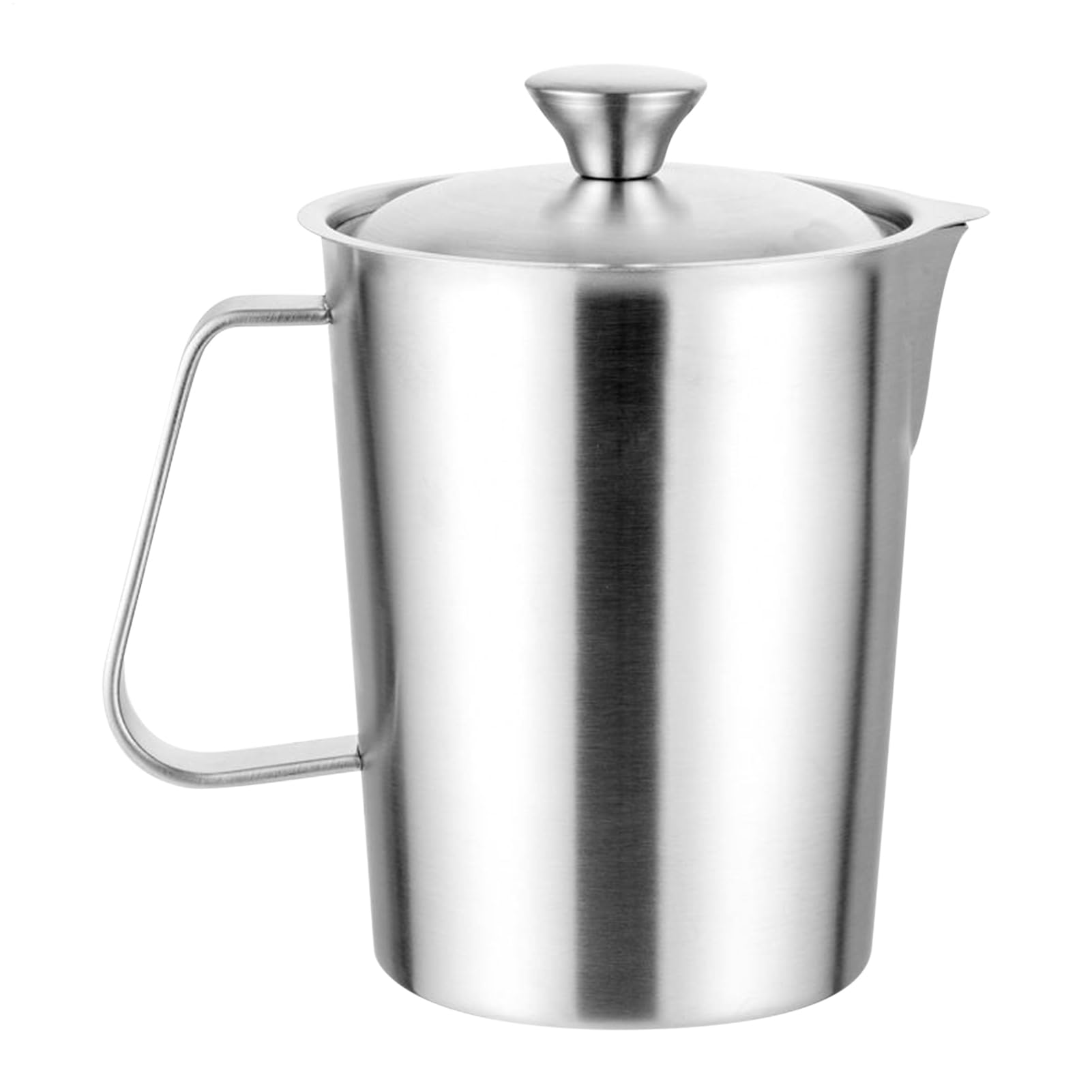 Taza para Espumar Leche Vaso Medidor de Acero Inoxidable de 2000 ml | Jarra para Espumar Leche para Bebidas Lácteas Cocinas Cafeterías Desayunos