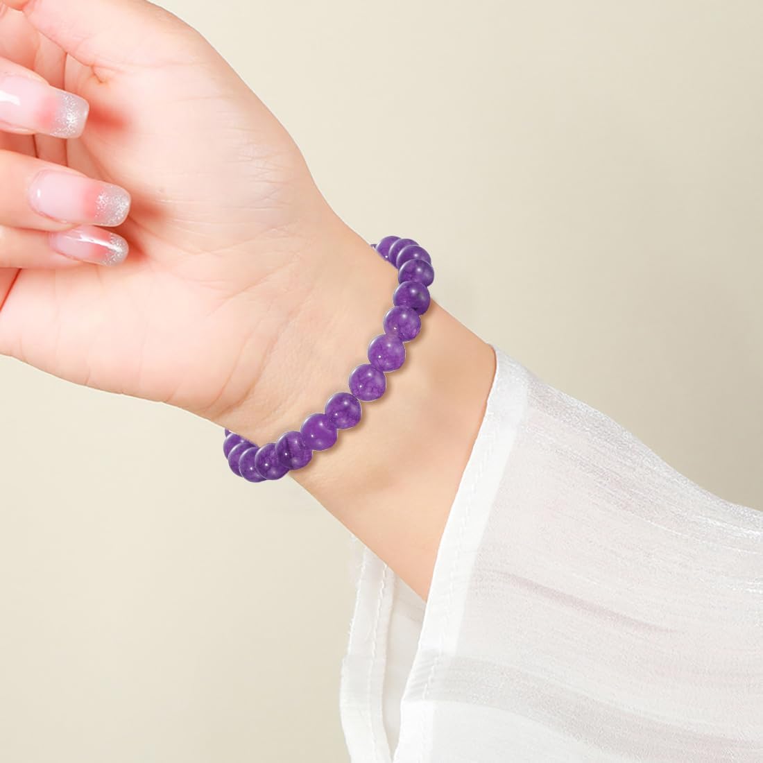 Womens Crystal Beaded Bracelets for Women Men Protective Energy Bracelet Natural Gemstone Bead Bracelet - Image 6