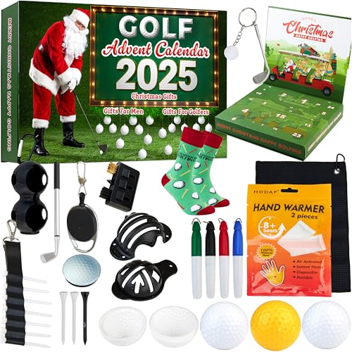 KreativeKraft Golf Adventskalender 2025 Männer 24 Überraschungen Weihnachtskalender für Golfer Countdown Kalender Weihnachten Geschenk für Männer