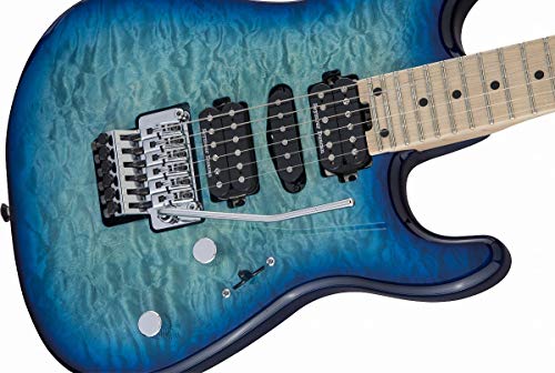Charvel MJ San Dimas Style 1 HSH FR M QM MN Caribbean Burst guitare électrique avec hardshell gig bag - Les Beatles, Paul McCartney, John Lennon, RIngo Starr, George Harrison Charvel MJ San Dimas Style 1 HSH FR M QM MN Caribbean Burst guitare électrique avec hardshell gig bag – Image 6