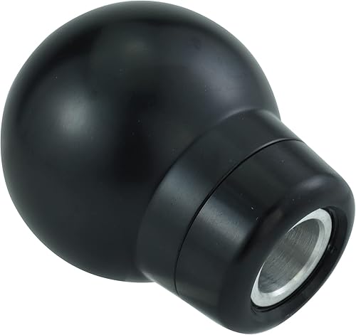 Miniatura 6 de Pomo de palanca de cambios de 8 bolas, mango redondo de transmisión de aleación de aluminio para la mayoría de vehículos manuales (negro)