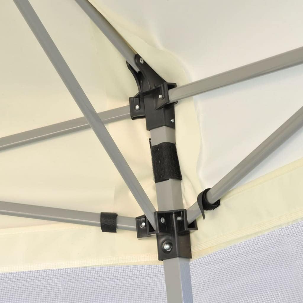 vidaXL Hexagonal Pop-Up Marquee | 6 Sidewalls | Cream White | Sturdy Steel Frame | Water-Resistant Polyester Roof | 11.8'x10.2'x9.2' | Easily Assembled and Portable