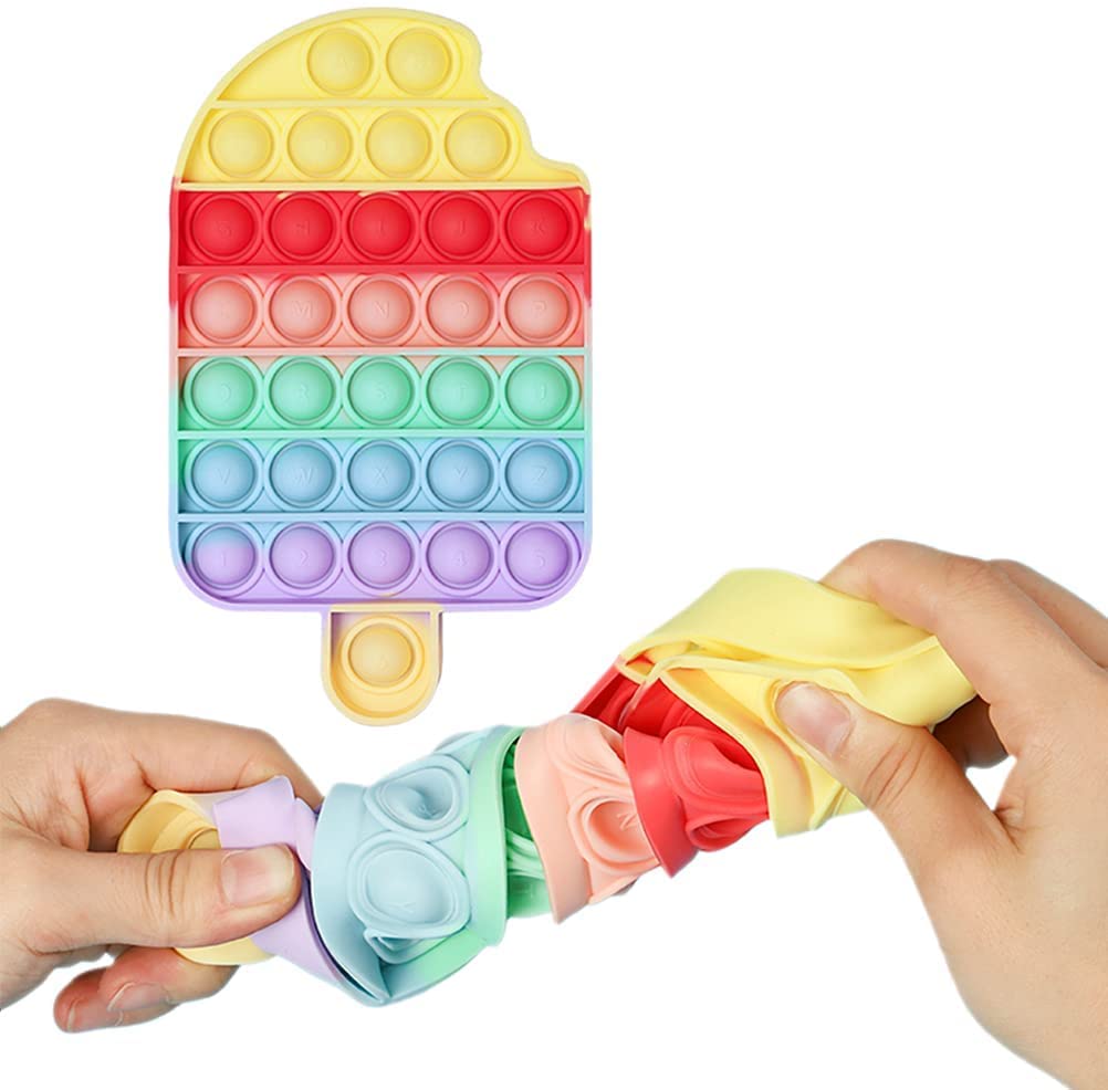 最終値下げ⚠️2個セットアイスクリームプッシュポップスクイーズ玩具ストレス解消 Amazon | プッシュポップバブル スクイーズ玩具 プッシュポップ 虹
