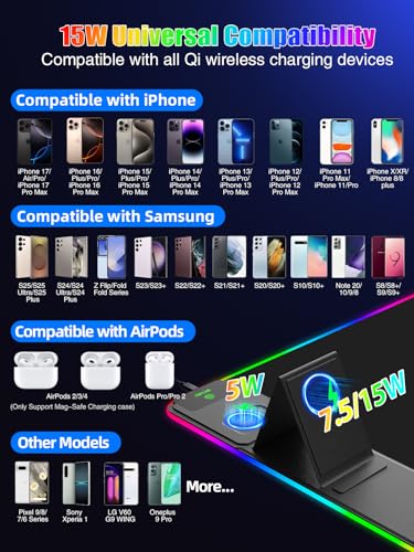 Image of Mouse Pad with Foldable Phone Holder & Wireless Charger, XXL RGB Gaming Mousepad 31.5 inchx15.8 inch Large Desk Mat for Keyboard, Black Desk Pad with Dual Qi Charging Station | 11 Colors 5 Modes | Waterproof