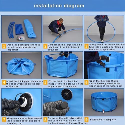 Draagbare PVC Opvouwbare Visvijver voor Noodwatervoorziening