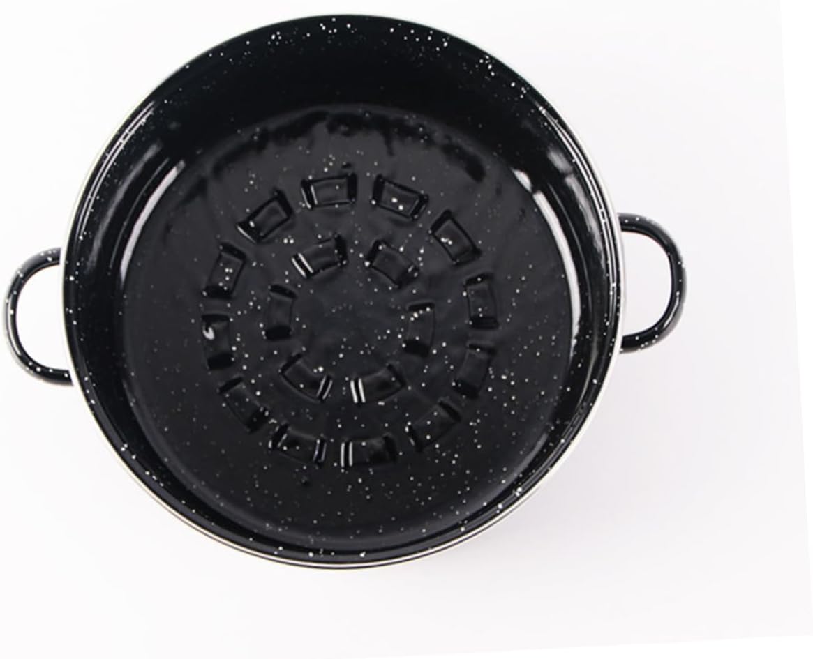 Enameled Roasting Pot Lid Multi-function Cooking Pot for Barbecue and Baked Sweet Potatoes for Meals Non-stick Enamel Design Kitchen Helper