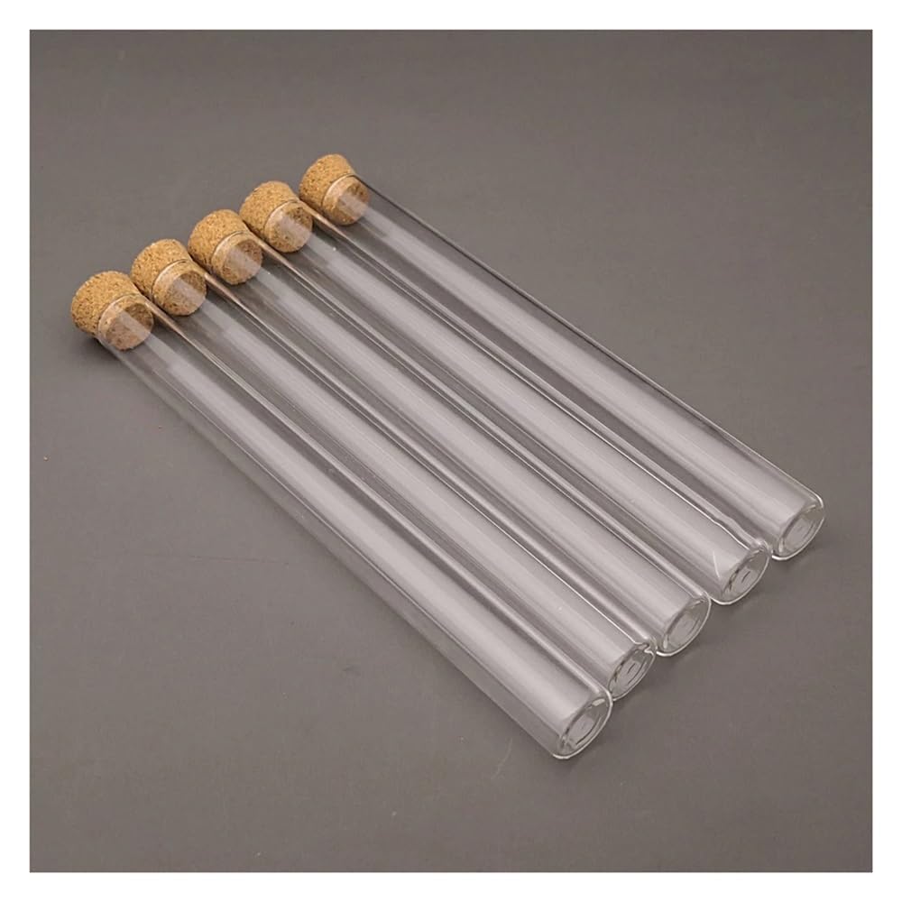 probówki laboratoryjne, Szklane tubki z korkami 15x150mm, płaskie dno, 19 ml, opakowanie 20 szt