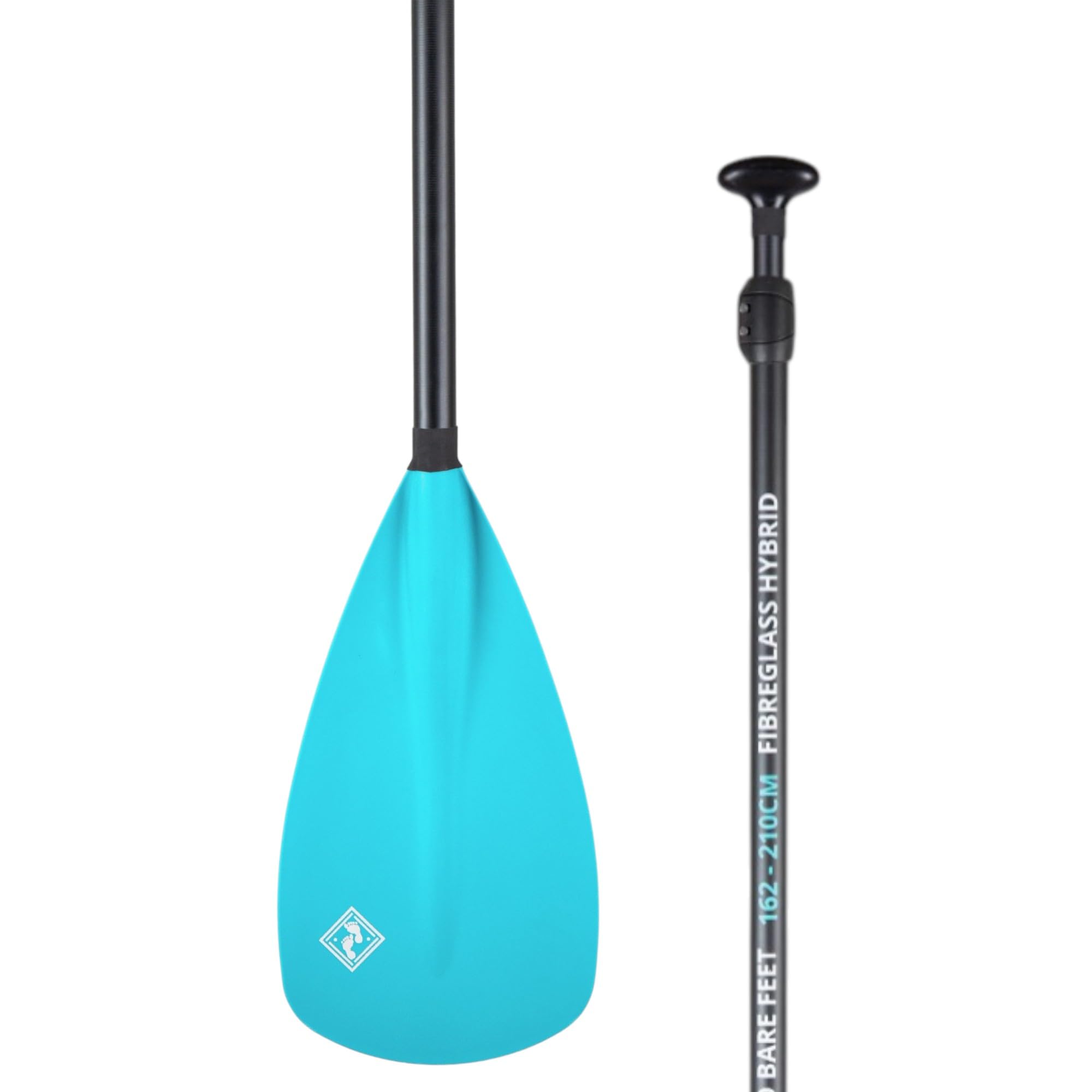 Two Bare Feet Adjustable SUP Paddle – 3 Piece Lightweight Stand Up Paddle Board Paddle, Durable Portable Replacement Paddle for All Skill Levels (3 Piece Fibreglass Aqua) — image 1