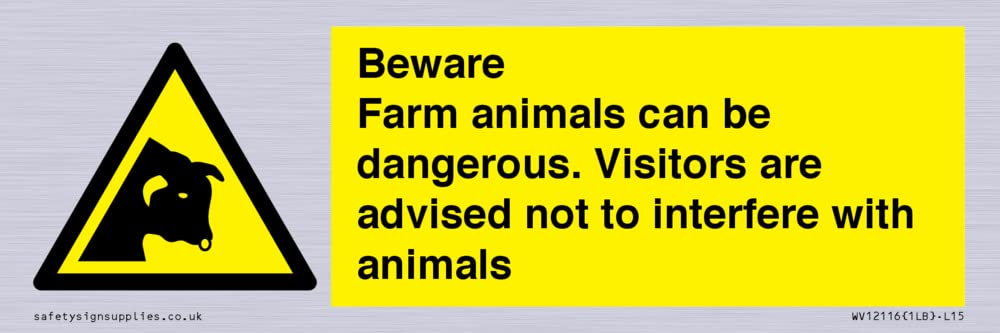 Beware Farm animals can be dangerous. Visitors are advised not to interfere with animals Sign - 1.