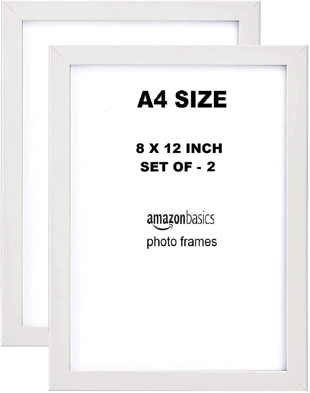 - Laxmi Narayan Distributor Acrylic Plastic Glass (non Breakable) and MDF Ply Frame white color with Hanging Hooks (8" x 12" Inch) (A4 Size)-Set of 2 Pcs