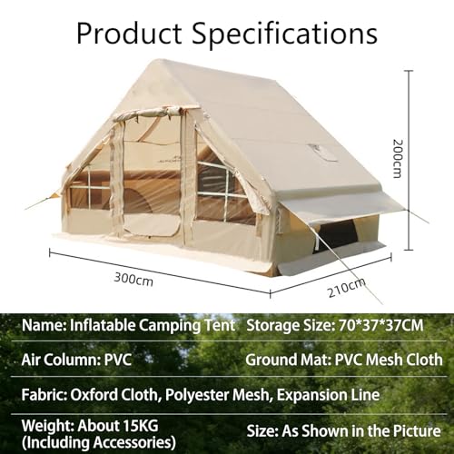 Tente de camping gonflable portable 4 saisons imperméable grand volume