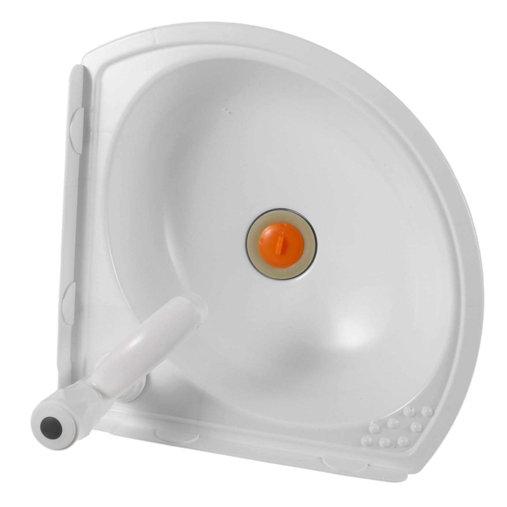 Lavabo de pared triangular de plástico blanco SEWACC con grifo para baño pequeño