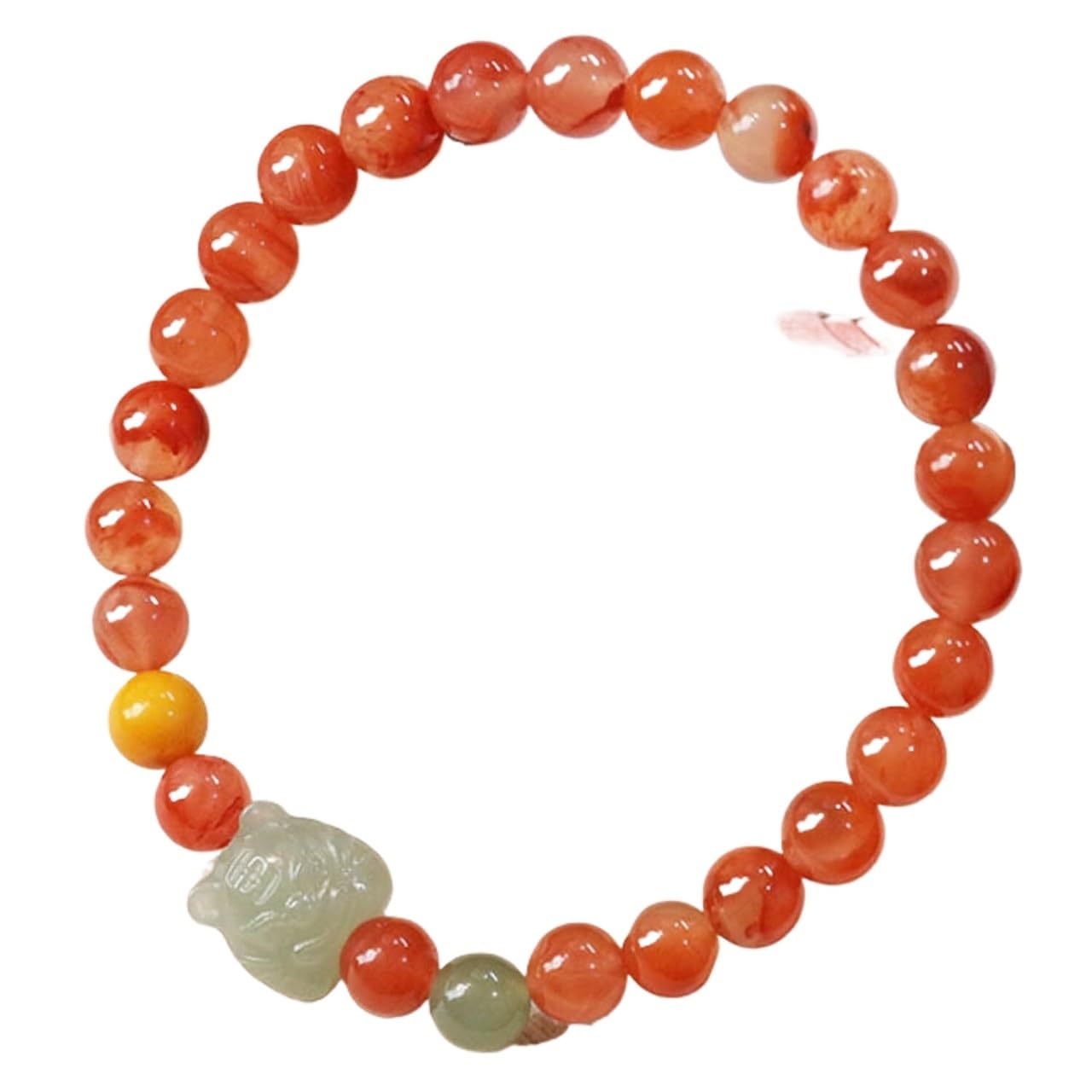 Nzpost Women's Red Crystal Bracelet,Agate Bracelet,Natural Agate Bracelet Zodiac Tiger Bracelet Jade Amulet Reik