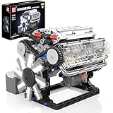 Conjunto de Blocos de Montar Construção Motor V8 - Modelo Funcional, Adequado para Crianças e Adultos, Presente de STEM Brinquedo(535 Peças)