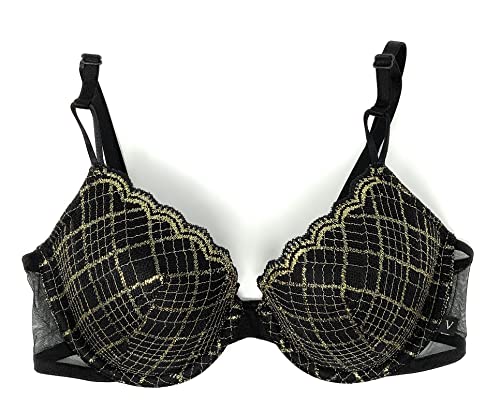 Victoria's Secret Sexy Tee Demi Bra, Black Shine Lace, 36B