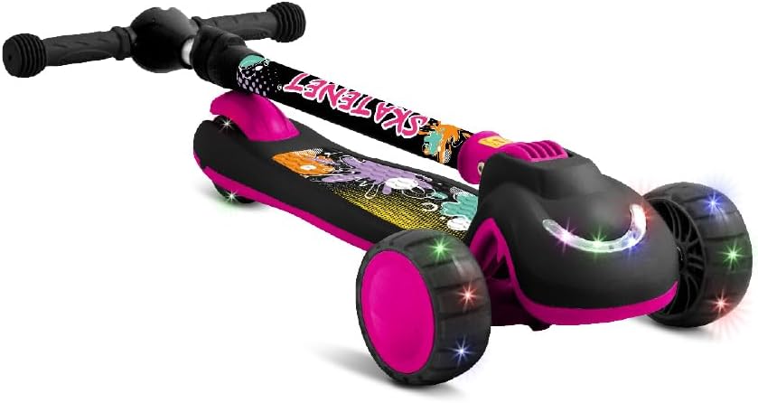 Skatenet Dobravel LED (Rodas e Deck) Black/Pink Bandeirante