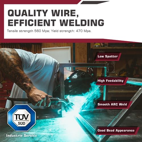 Image of ARCCAPTAIN Mig Welding Wire, Mig Wire ER70S-6 2Lbs Gas Solid Carbon Steel Low Splatter Mig Welding Wire Compatible With Lincoln Miller Forney Harbor Welder 1KG (0.030 inch 2Lb) (Pack of 2)