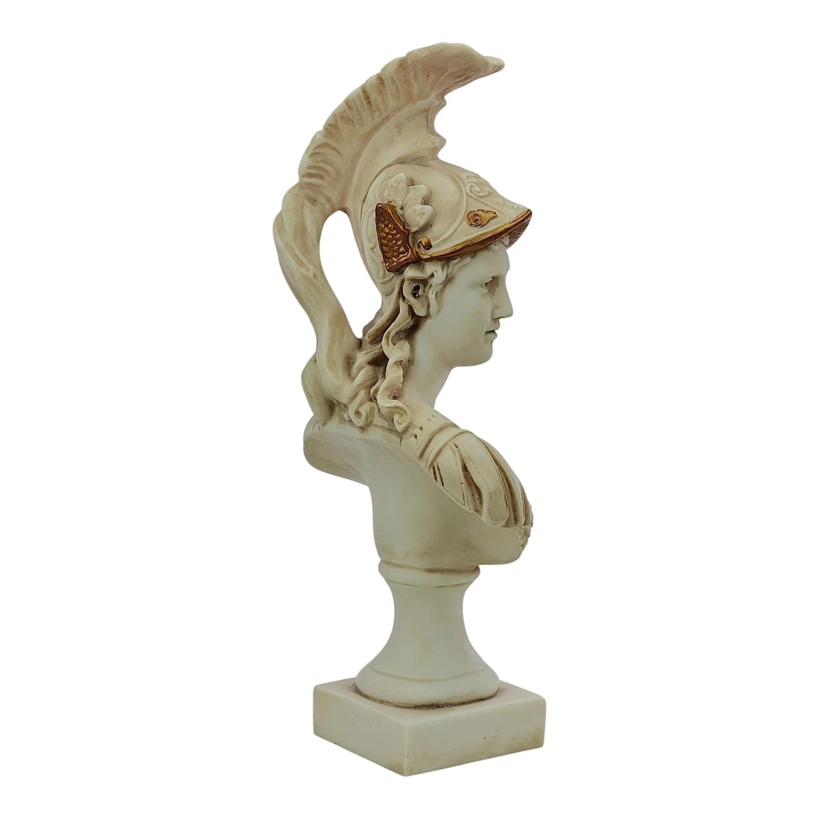 Posąg Atheny, grecka mądrości, odlewana marmurowa rzeźba 36,8 cm, klasyczna figurka głowy Minerva, wykończenie z szarej patyny, ręcznie wykonana w Grecji