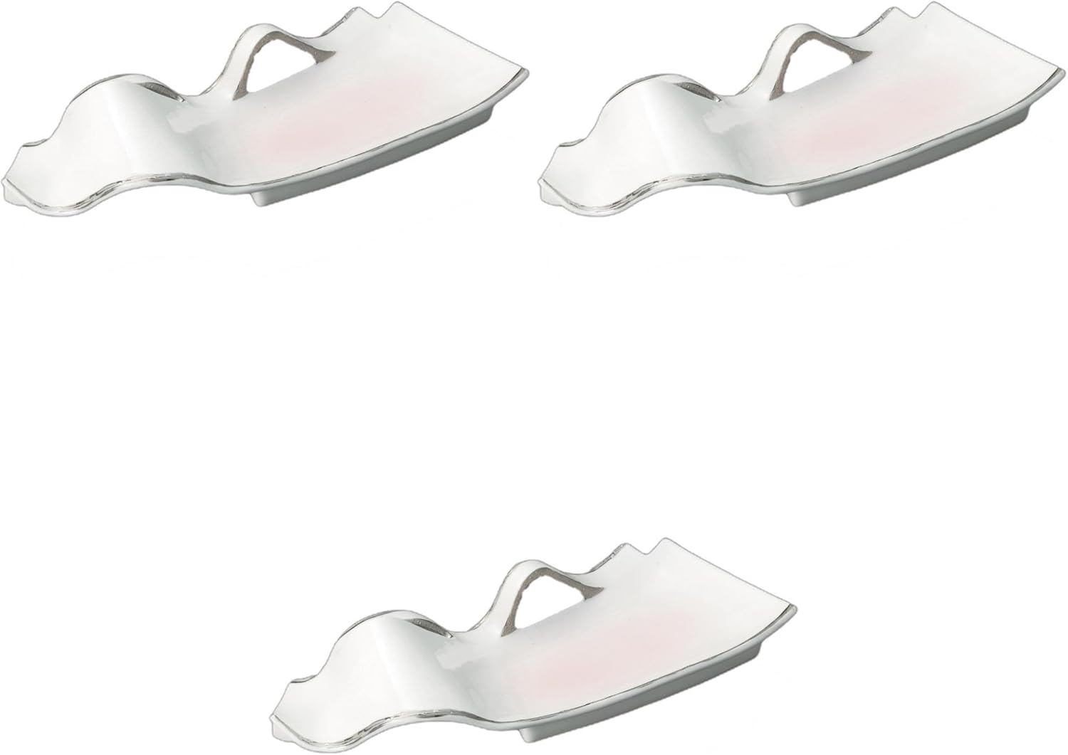 Setomonohonpo Platinum Corrugated Serving Plates, 11.8 x 4.8 x 2.6 inches (30 x 12.3 x 6.5 cm) | Appetizer Plate, Porcelain