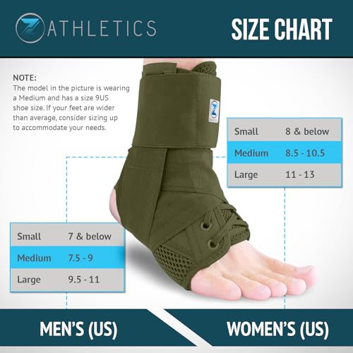 Z ATHLETICS Ankle Brace, Lace Up Adjustable Support – for Running, Basketball, Injury Recovery, Sprains! Ankle Support for Men, Women, and Youth