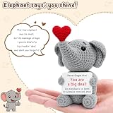 BackURyear Elephant Gifts for Women Men, Cute Inspirational Birthday Graduation Gift for Daughter Son Him Her Friends Coworkers, Thank You Present for Mom Teacher Boss, Mini Crochet Elephant
