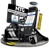NTG Hydraulischer Wagenheber 3T (75-505mm Hubhöhe) TÜV Zertifiziert mit Doppelzylinder Profi Rangierwagenheber 3000kg flach für SUV & Tiefe Autos KFZ (NUR 29,2 KG) Version 2026 + Gummiauflage