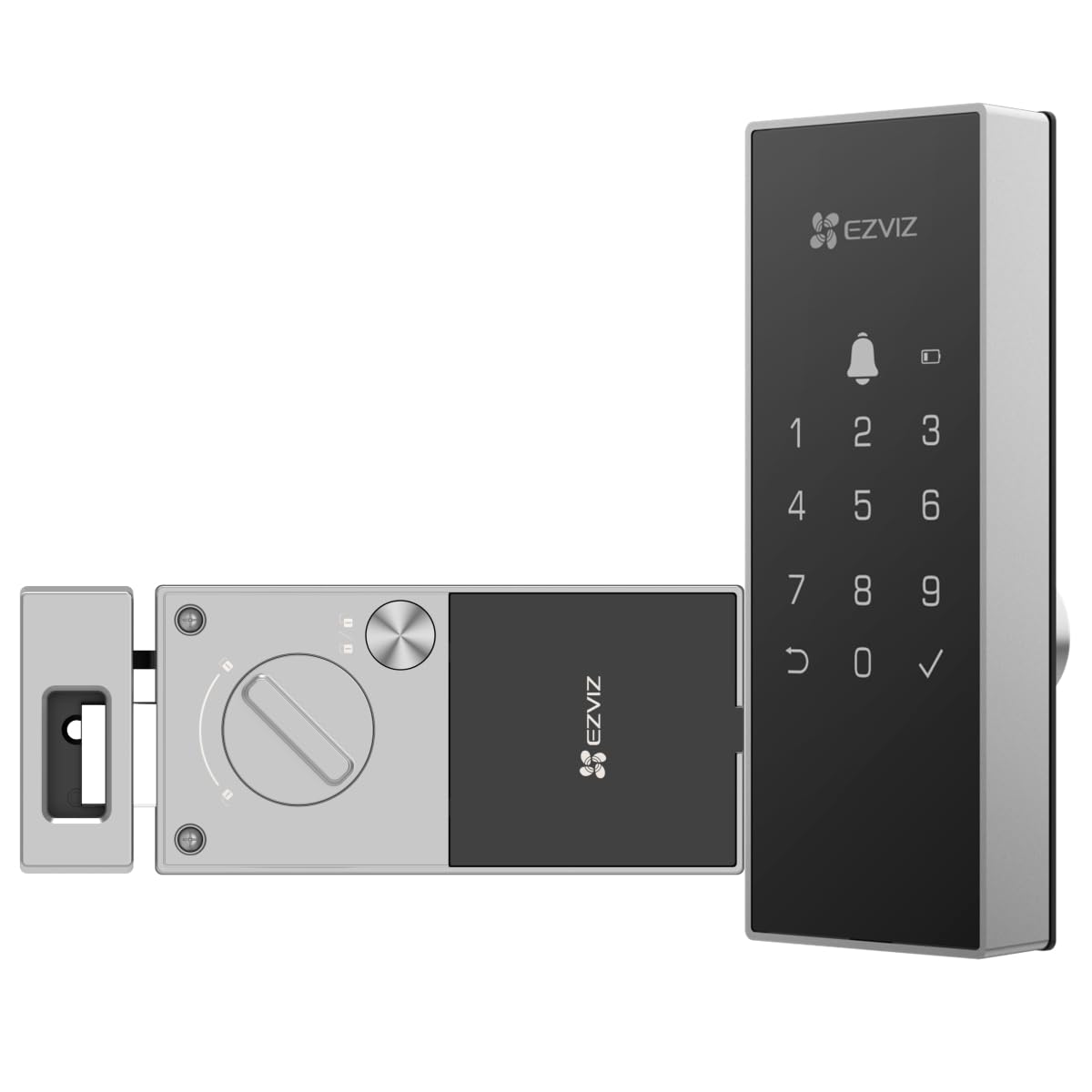 EZVIZ DL03 Smart Door Lock | 3-Ways Unlocking | Auto Lock |Break in Detection | 20-65mm Door Thickness| 2-Year Warranty, Black
