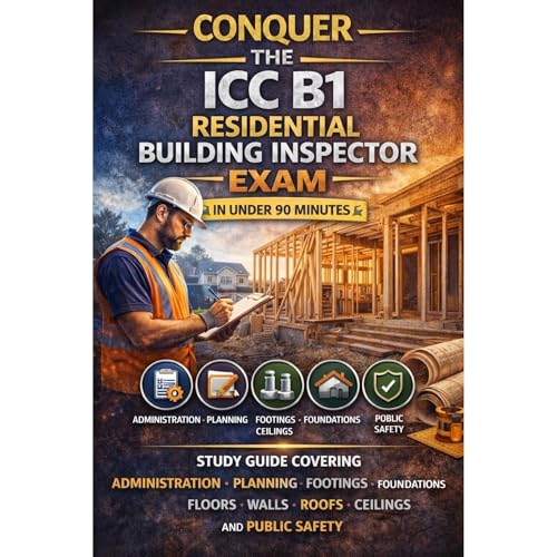 Conquer the ICC B1 Residential Building Inspector Exam in Under 90 Minutes: Study Guide Covering Administration, Planning, Fo