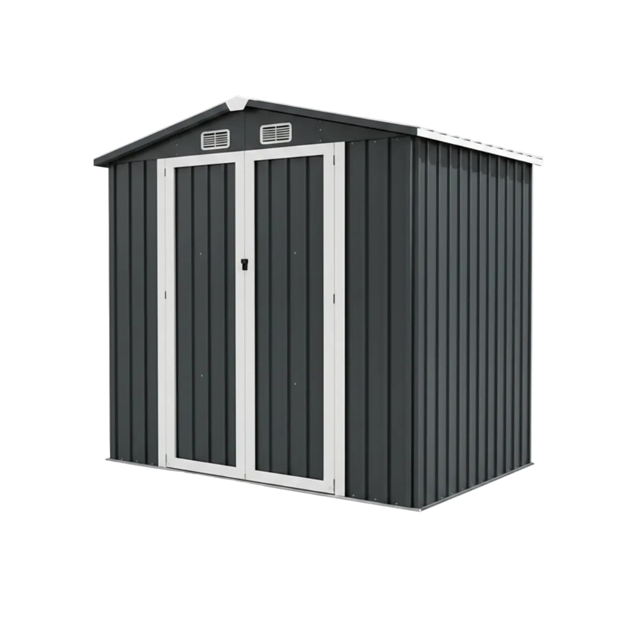 Caseta de Almacenamiento Metálica para Jardín, con Puerta de Apertura Exterior, Estructura Robusta y Espacio Amplio (202 x 112 x 190 cm)
