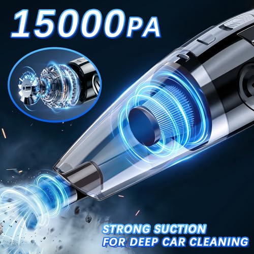 KIETRIX Cordless Handheld Car Vacuum — 15,000Pa Suction, 30-Minute Runtime — view 2