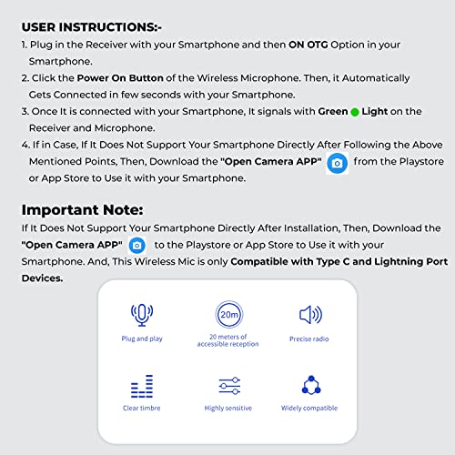 Image of Professional Grade K8 Wireless Microphone for Type C Mobile and iPhone Wireless Microphone for Voice Recording YouTube ASMR Interview and Live Video Recording (Black, 1 Set)