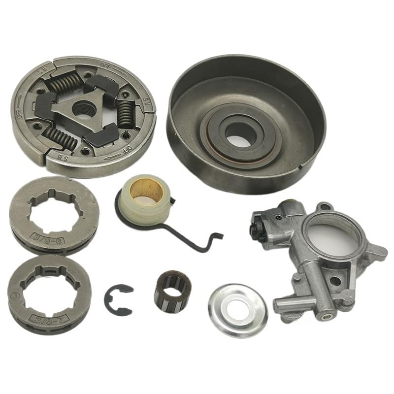 Bęben sprzęgła 3/8" 8T 7T Zestaw obręczy zębatki pasuje do St MS361 MS 361 Pompa oleju Przekładnia ślimakowa Piła łańcuchowa 1128 007 1000, 1128 160 2004 Część