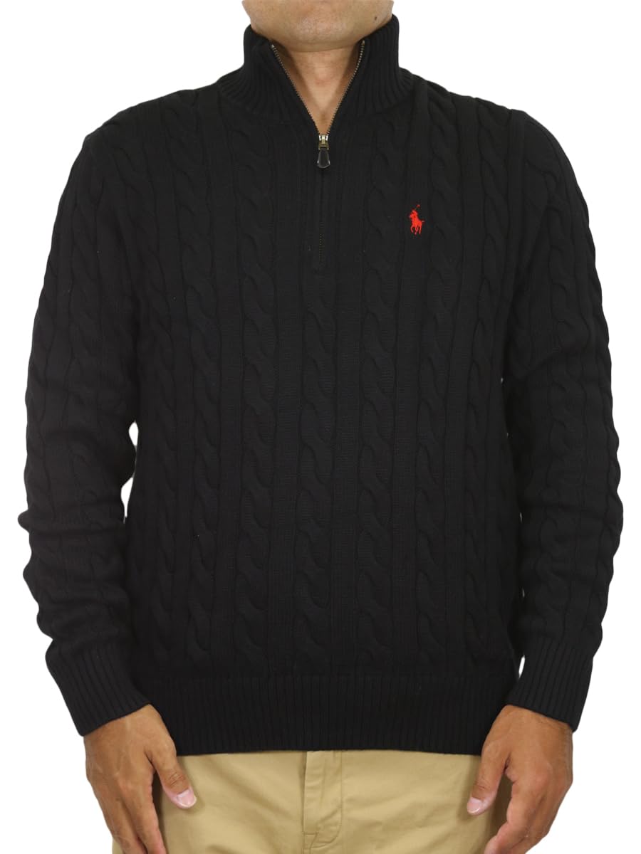 【新品未使用タグ付】ポロラルフローレン ハーフジップセーターL　黒　ブラック POLO RALPH LAUREN ポロ ラルフローレン セーター ニット ハーフジップ