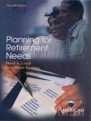 Planning For Retirement Needs (Huebner School H... 1579960987 Book Cover
