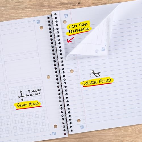 Cahier à spirale rouge 100 feuilles compatible application d'étude - 4